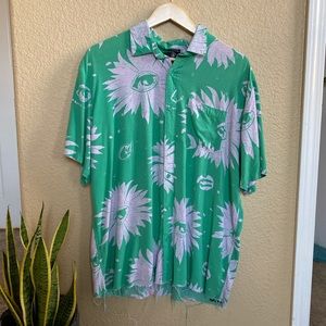 Vintage Volcom Sunflower Hawaiian Button Up